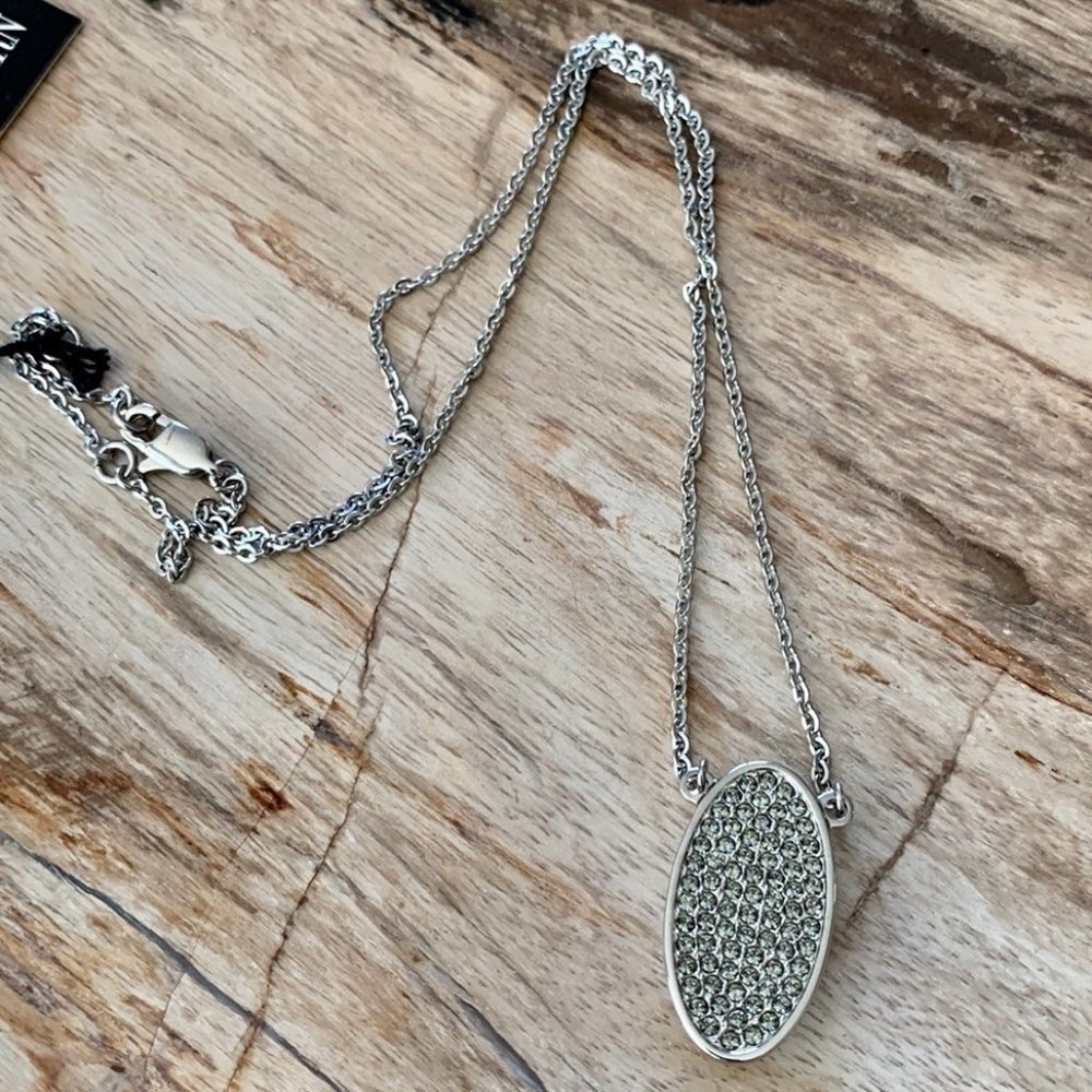 Dyrberg/Kern Chenina Silver/Grey Swarovski crystal pendant
